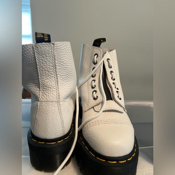 White Doc Martens Sinclair Platform Bootie - Picture 2 of 3